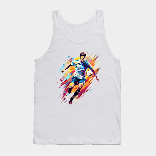 Football Soccer Player Sport Game Champion Competition Abstract Tank Top by Cubebox